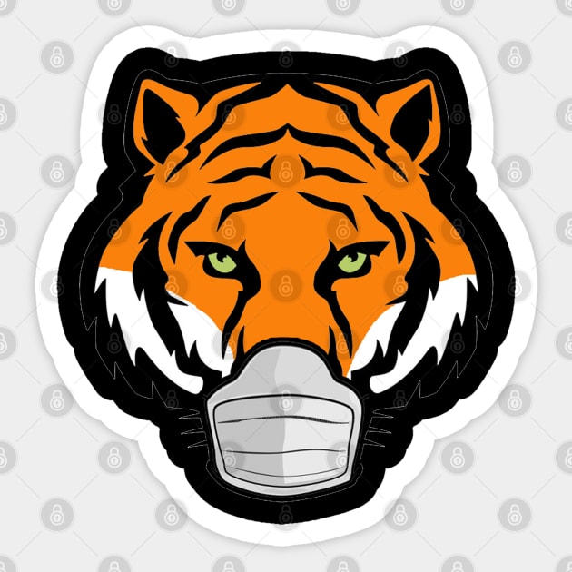 Tiger Mask Sticker by retrorockit